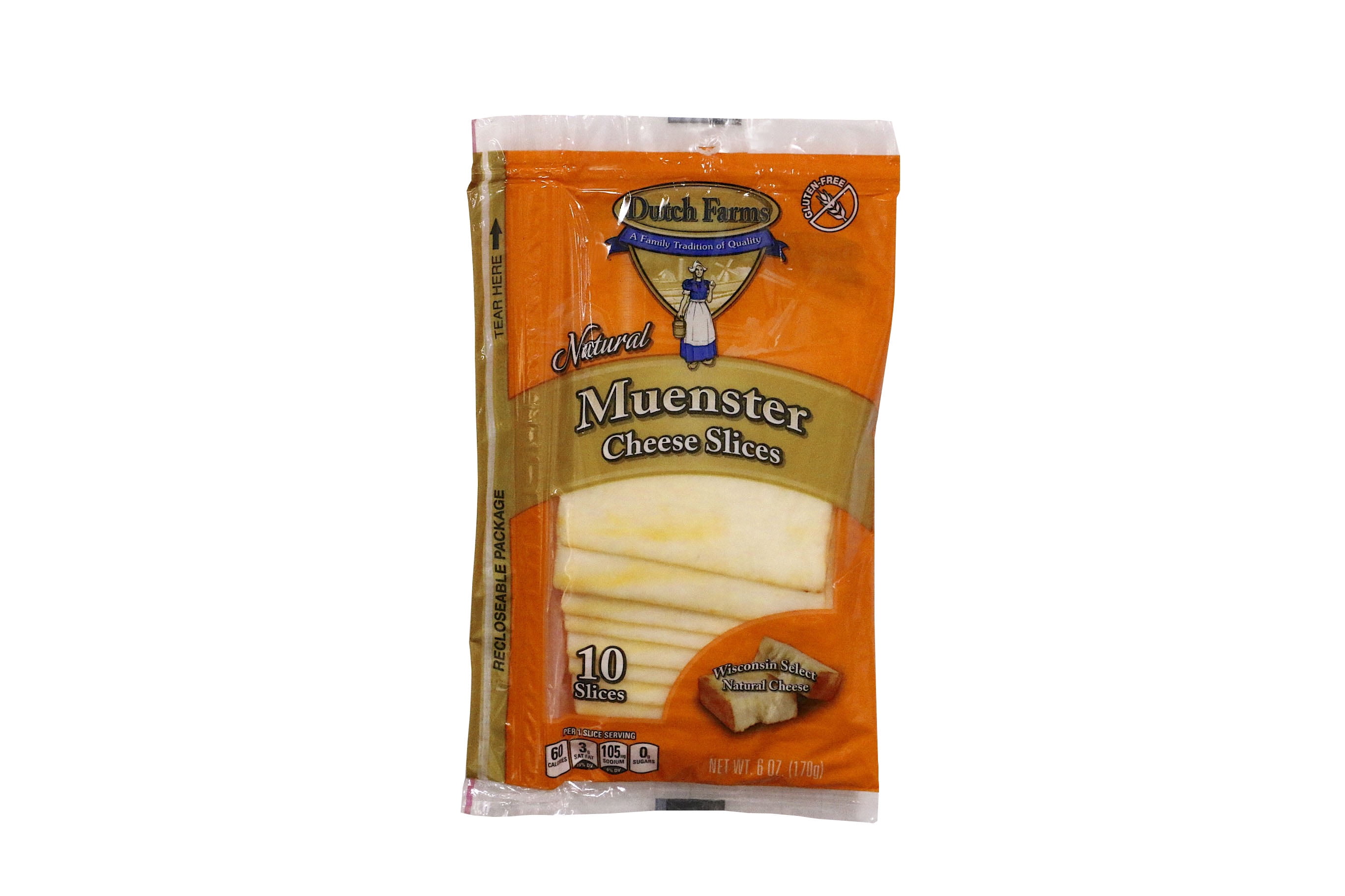 Dutch Farms Slices Natural Muenster Cheese, 8 Oz.