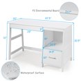 thumbnail image 4 of Giantex Wooden Computer Desk, Home Office Desk w/Large Storage Space, Multipurpose Ladder Writing Study Table, White, 4 of 8
