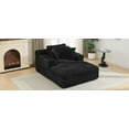thumbnail image 6 of Luxurious Black Corduroy Chaise Lounge Sofa Bed - 48.8" Wide Upholstered Sleeper Couch with Removable Pillows for Modern Living Rooms &amp; Bedrooms, 6 of 63