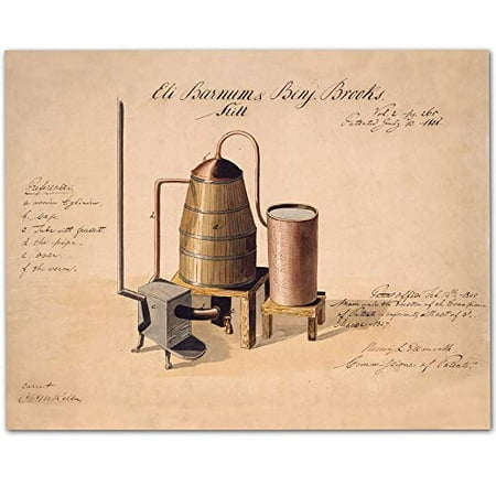1808 Whiskey Still - 11x14 Unframed Patent Print - Great Gift for Whiskey