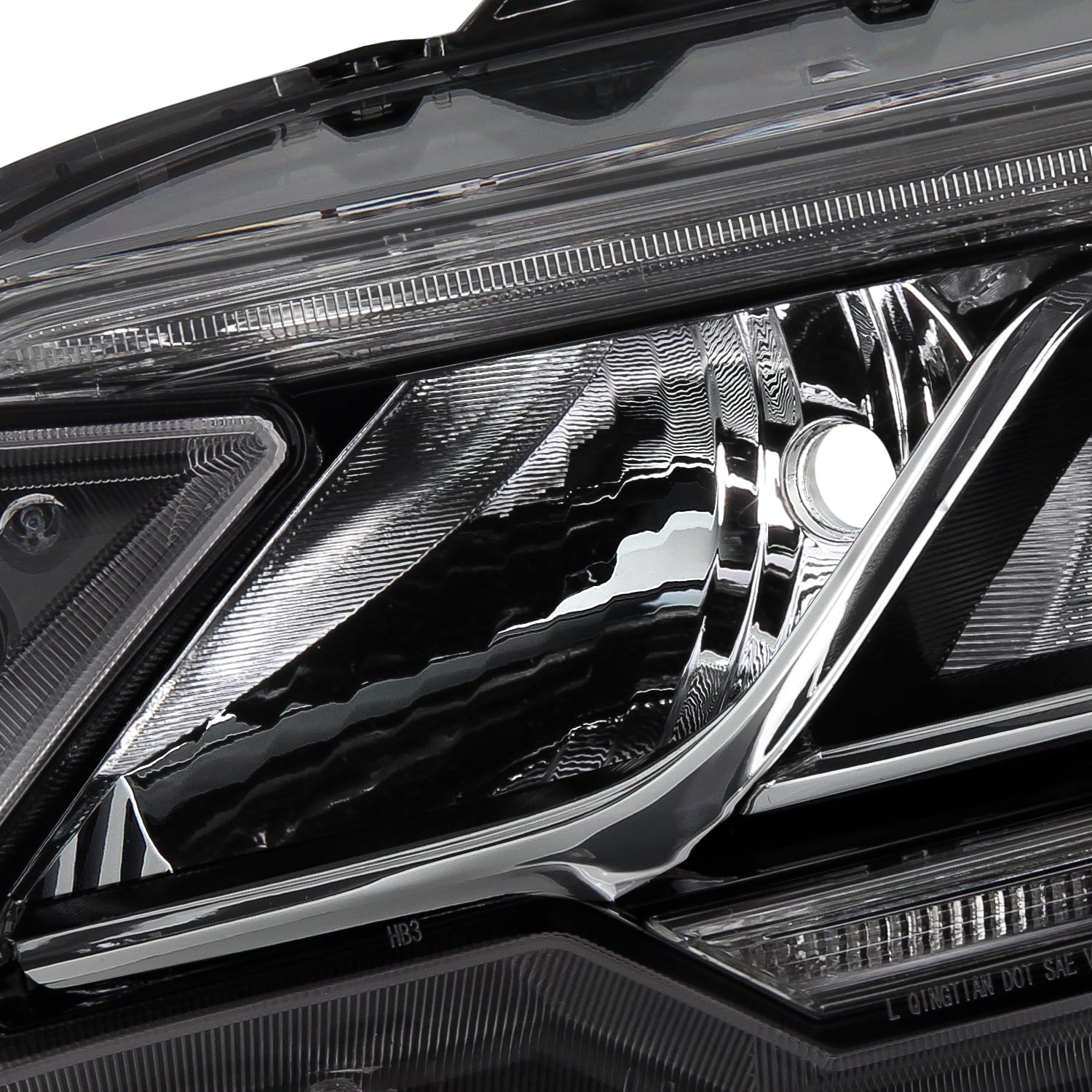 AKKON - Fits 2015-2016 Honda CR-V EX / EX-L / SE  [Tube Bar] Chrome Headlights Pair Driver Left + Passenger Right w/ LED DRL