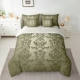 thumbnail image 2 of Manfei Vretro Damask Jacquard 7 Pieces Bedding Comforter Set,Baroque Flower Full Bedding Set,Green Floral Fitted Sheet Flat Sheet,Super Cozy Room Decoration Reversible, 2 of 8