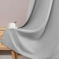 thumbnail image 6 of 2 Pack Linen Textured Curtains 63 inches Light Gray Bedroom Living Room Window Curtain Set Light Filtering Drapes Grommet Top 2 Panels, 6 of 8