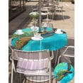 thumbnail image 5 of nqOlkjepod Sea Turtle Coastal Outdoor Tablecloth with Umbrella Hole & Zipper, Teal Green Beach Nautical Round Table Cover 54 Inch, Dining Waterproof Table Cloth Protector for Patio/Party/Picnic, 5 of 7