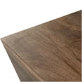 thumbnail image 4 of Square Coffee Table, Dark Brown Solid Wood Cocktail Table with Tapered Base and Brass Trim for Living Room, 4 of 9