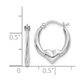 thumbnail image 3 of 14K White Gold Earring Hoop Women'S 16.38 mm 13.7 Heart Earrings, 3 of 3