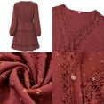 thumbnail image 3 of Minivestido informal y suelto de lunares con volantes y cuello en V de manga larga de primavera y verano, 3 of 8