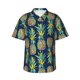 thumbnail image 1 of Balery Colorful Pineapples Camisas hawaianas de manga corta para hombre, camisas playeras de corte holgado, camisas de vacaciones con botones,XX-Large, 1 of 7