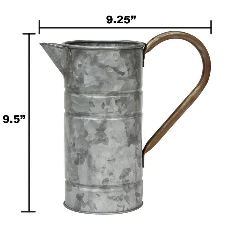 Stonebriar Collection Antique Galvanized Metal Watering Can with Handle