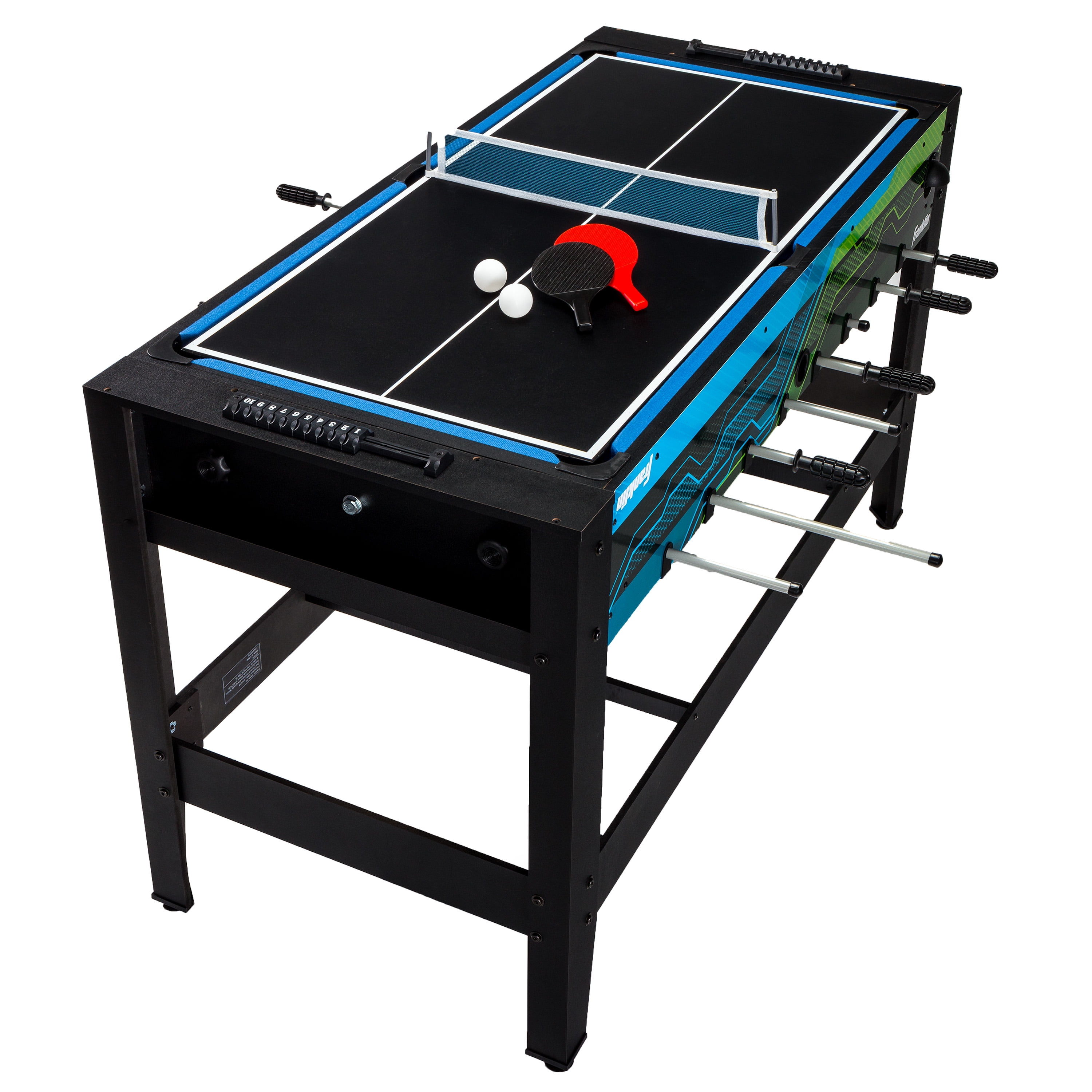 Fran_store Multi Combo Game Table, Folding Multi Game Combination Table Set  with Soccer Foosball Table, Pool Table, Hockey Table, Table Tennis