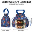 thumbnail image 5 of Pioneer Flower Floral Print Pattern Drawstring Lunch Bag Women - Drawstring Lunch Bag Insulated for Work Office - Stain-Resistant Large Lunchbags for Women with Multi-Pockets, 5 of 6