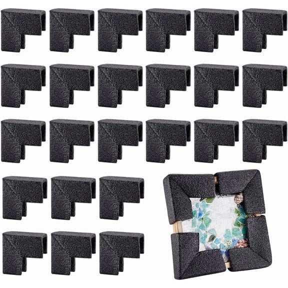 24pcs Foam Corner Protectors Picture Frame Corner Protection Black Edge Protection Corners Furniture Safety Bumpers for DIY handcrafting