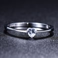 thumbnail image 2 of Luxury Female Small Heart Ring 100% Real 925 Sterling Silver Zircon Stone Ring Boho Promise Love Engagement Rings For Women, 2 of 4
