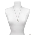 thumbnail image 3 of Delight Jewelry Stainless Steel Heart Silvertone Guardian Angel Bar Charm Necklace, 23", 3 of 4