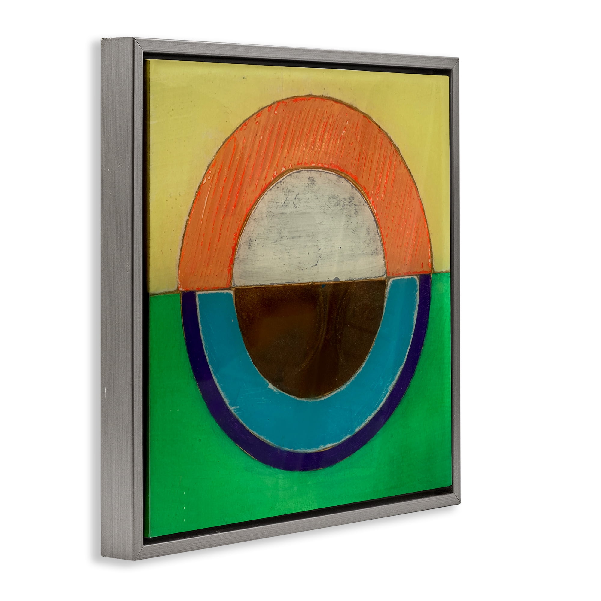 Stupell Industries Balanced Circle Symmetry Gray Framed Floater Canvas Wall Art, design by Matthew Finger