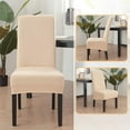 thumbnail image 2 of Stretch Dining Chair Slipcovers, XL/Oversized Removable Washable Soft Spandex Extra Large Dining Room Chair Covers for Kitchen Hotel Table Banquet Solid Color (4 Per Set, Beige), 2 of 8