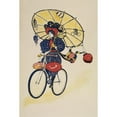 thumbnail image 2 of Anonymous 17x24 Black Ornate Framed Double Matted Museum Art Print Titled: Woman Riding a Bicycle (1893 - 1897), 2 of 5