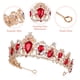 thumbnail image 4 of Corona de novia barroca, tocado de boda retro, accesorio para el cabello de fiesta para mujer (rojo y dorado), 4 of 7