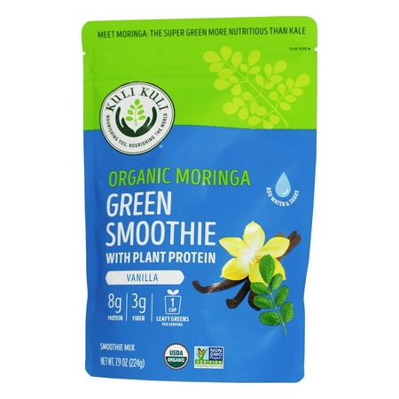 Kuli Kuli Organic Moringa Greens & Protein Powder, Vanilla, 7.6