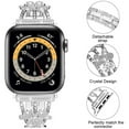 thumbnail image 4 of Diamond Band Compatible with Apple Watch Bands for Women 42mm 44mm 45mm 49mm Series 9 Ultra SE 8 7 6 5 4 3 2 1, Sparkle Diamond Replacement Bracelet Wristband with Link Removal Tool, Silver, 4 of 5