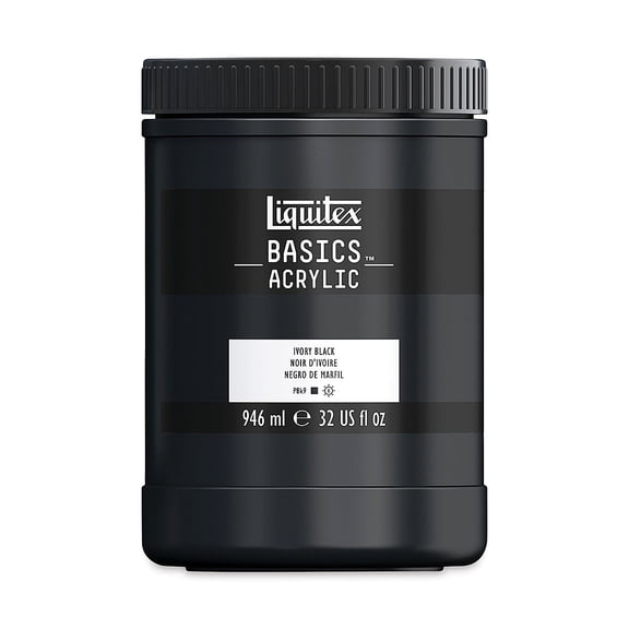 Liquitex Basics - Ivory Black, 32 oz jar