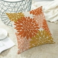 thumbnail image 4 of Fall Burnt Orange Outdoor Pillow Covers 18x18 Inch Set of 2 Mustard Yellow Coral Dahlia Floral Decor Throw Pillows Modern Geometry Flower Decorative Cushion Cases for Sofa Couch Bed Decorations, 4 of 6