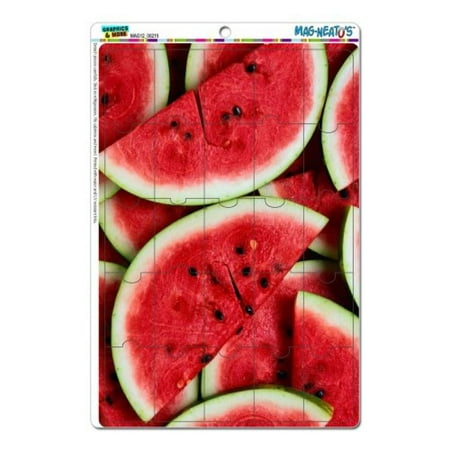 Watermelon Magnets Graphics and More Watermelon Mag-Neato's Novelty Gift Locker Refrigerator Vinyl Puzzle Magnet Set ()