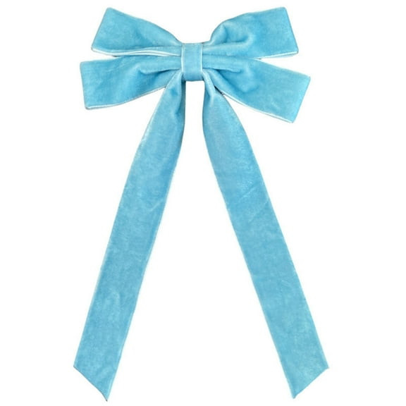 Christmas Bows,Velvet Bows for Christmas Tree - 1Pcs Vintage Ribbon Bows for Tree Decorations, Small Bows for Garland, Wreath, Fireplace, Door, Gift Wrapping, Holiday Decor,5'' x 8.6''(Z3-Blue1)