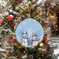 thumbnail image 6 of Welcome Sign for Front Door,Winter Blue Snowman Christmas Round Metal Welcome Front Porch Decoration,Snowflake Xmas Tree Wall Hanging Sign for Living Room Kitchen Hallway Housewarming Gift 6'', 6 of 9