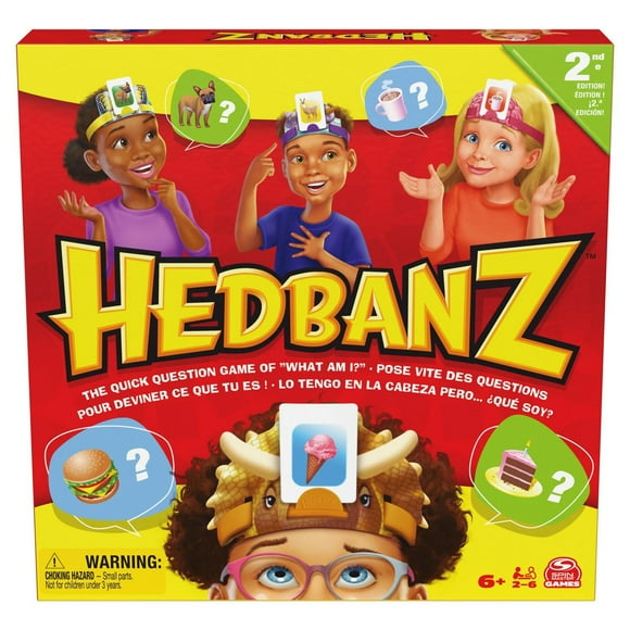 Hedbanz Jeu de devinettes 2e édition, Jeu familial | Jeux pour soirée en famille | Jeux pour enfants | Jeux de cartes pour familles et enfants à partir de 6 ans Spin Master Games Jeux