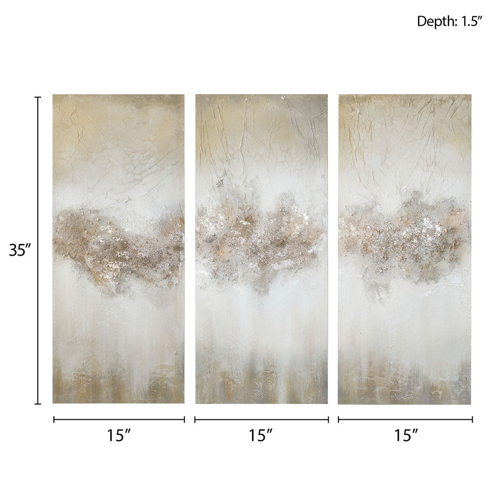 MAYEERTY Heavily Embellished 3-Piece Canvas Wall Art Set