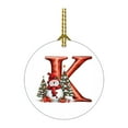 thumbnail image 5 of yulier 26 Initial Letter Christmas Tree Ornaments, Personalized Christmas Initial with Snowman, Christmas Tree Decoration Round Acrylic Xmas Hanging Pendant Christmas Gifts for Family Friends, 5 of 5
