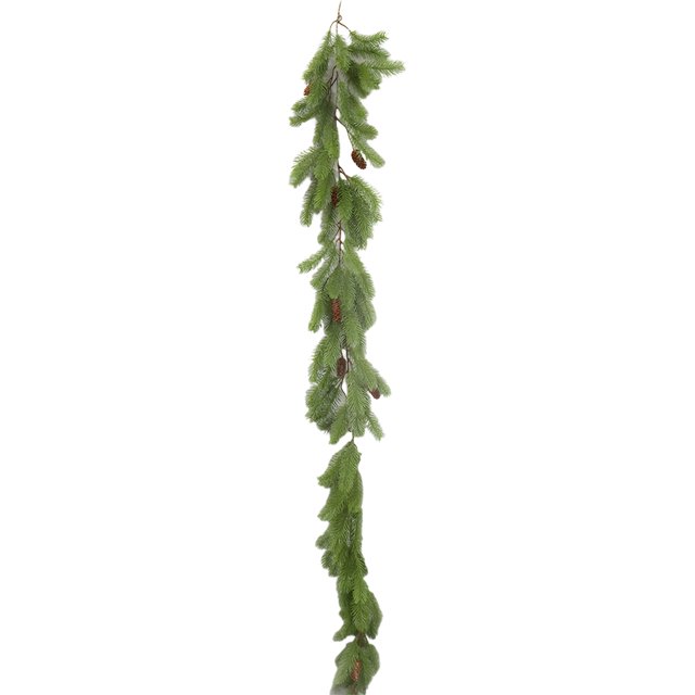 Naiovety Guirnalda de sensación Real, decoración navideña de invierno para interiores y exteriores, barandillas giratorias Kits de decoración para fiestas verde