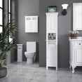 thumbnail image 2 of kleankin Tall Bathroom Storage Cabinet with Shelves, White, 2 of 10