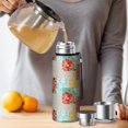 thumbnail image 4 of 20 Oz Pioneer Flower Coffee Tumbler Double Wall Insulated Stainless Steel Water Bottle | Metal Reusable Thermoses Flask with Cup Cap | Leak & Sweat Proof with Anti-Dust Lid, 4 of 7