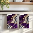 thumbnail image 7 of Purple Marble Kitchen Towels Set of 1, Grey Gold Texture Vintage Farmhouse Art Absorbent Dish Towels for Kitchen, Microfiber Hand Towel, Quick Drying Tea Towel for Cleaning Decorative Dishcloths, 7 of 7
