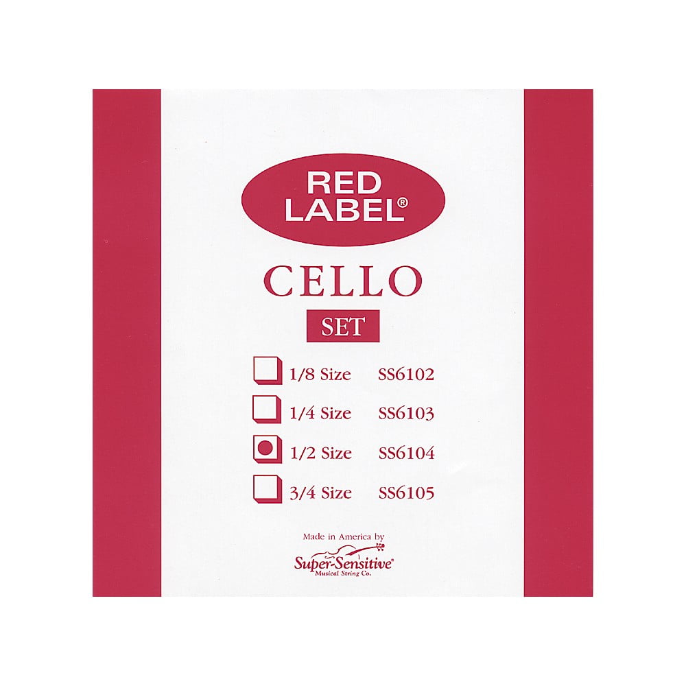 Super-Sensitive Red Label Cello String Set - 1/2 Size