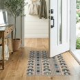 thumbnail image 2 of ODIKA 2'x3' Beige Blue Modern Geometric Rainbow Arch Washable Throw Rug Contemporary Striped Vertical Bands With Dotted Non-Slip, Low Profile, Flatwoven, Easy Care for Hallway, Study Room, 2 of 7
