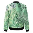 thumbnail image 5 of Arlun Womens Floral Printed Bomber Jackets Lightweight Zipper up Fashion Stand Collar Coats Casual Loose Fit Long Sleeve Full Zip Fall Jacket Windbreaker Outwear with Pockets Green3 L, 5 of 5