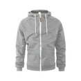 thumbnail image 4 of Xudanell Men Zipper up Solid Hoodies Autumn Casual Sweatshirt Hooded Coat (Grey,XXL), 4 of 4
