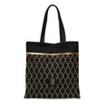 thumbnail image 1 of JSDART Sac Fourre-Tout en Toile Monogramme Géométrique Marocain Moderne Or et Quatrefoil Sac à Main Réutilisable pour Courses, 1 of 1