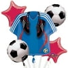 Anagram Sports Soccer Jersey & Ball 6pc Balloon Pack, Blue Red