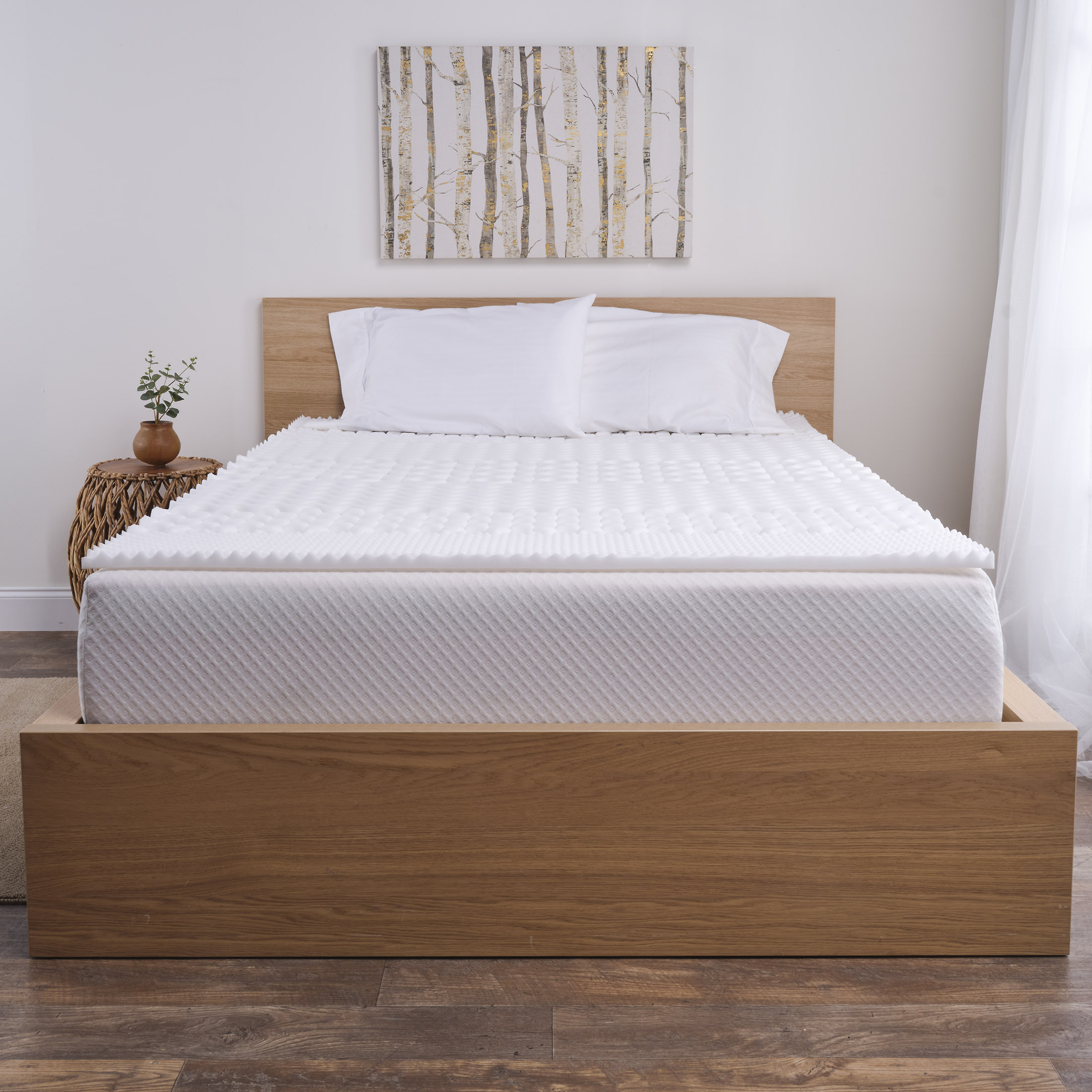 Mainstays 1.25-Inch 7-Zone Foam Mattress Topper, Twin/Twin XL, White photo 2