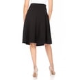 thumbnail image 3 of Women's Solid A-line Casual High Waist Bow Tie Belted A Line Midi Knee Length Skirts, 3 of 6