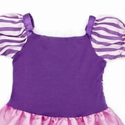 Jurebecia Girls Princess Costume, Floral Puffy Dress for Halloween Cosplay, Kids Birthday Party Dress with Accessories 6(4-5Years)