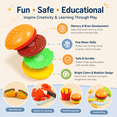thumbnail image 5 of Bobby.Duck Play Food Set for Kids, Pretend Play Kitchen Food Toys, 76PCS Burger Pizza Fries Fast Food Toy Set, Kitchen Accessories & Cooking Role Play Toys for Toddlers Boys Girls Ages 3-8, 5 of 10
