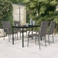 thumbnail image 1 of vidaXL 5 Piece Garden Dining Set Grey and Black, 1 of 5