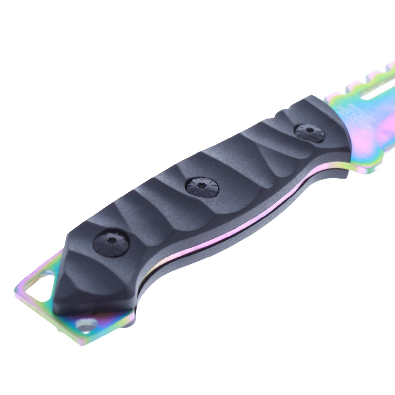 ASR Outdoor Full Tang Hunting Knife ABS Handle Fixed Blade Rainbow Design