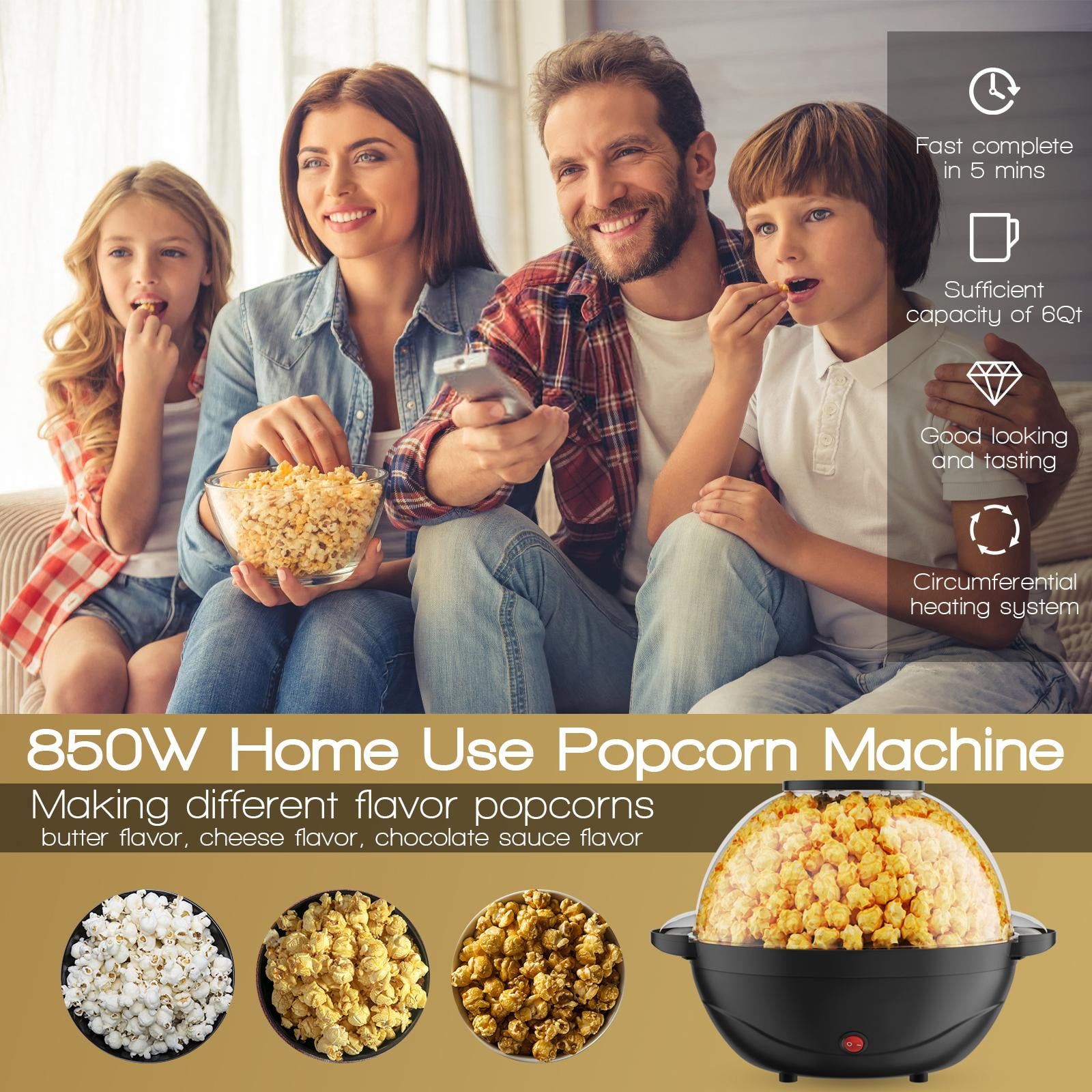 EastVita Popcorn Maker, Versatile Popcorn Popper Maker with Non