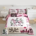 thumbnail image 2 of jejeloiu Western Cowgirl Full Size Comforter Sets,Farm Animal Horse Bedding Sets For Girls Kids Reversible 3 Pieces, 2 of 8